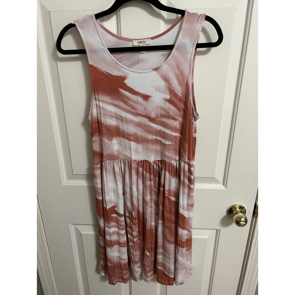 Como Blu tank dress with pockets size M Style# DC1390TZ 4th of July